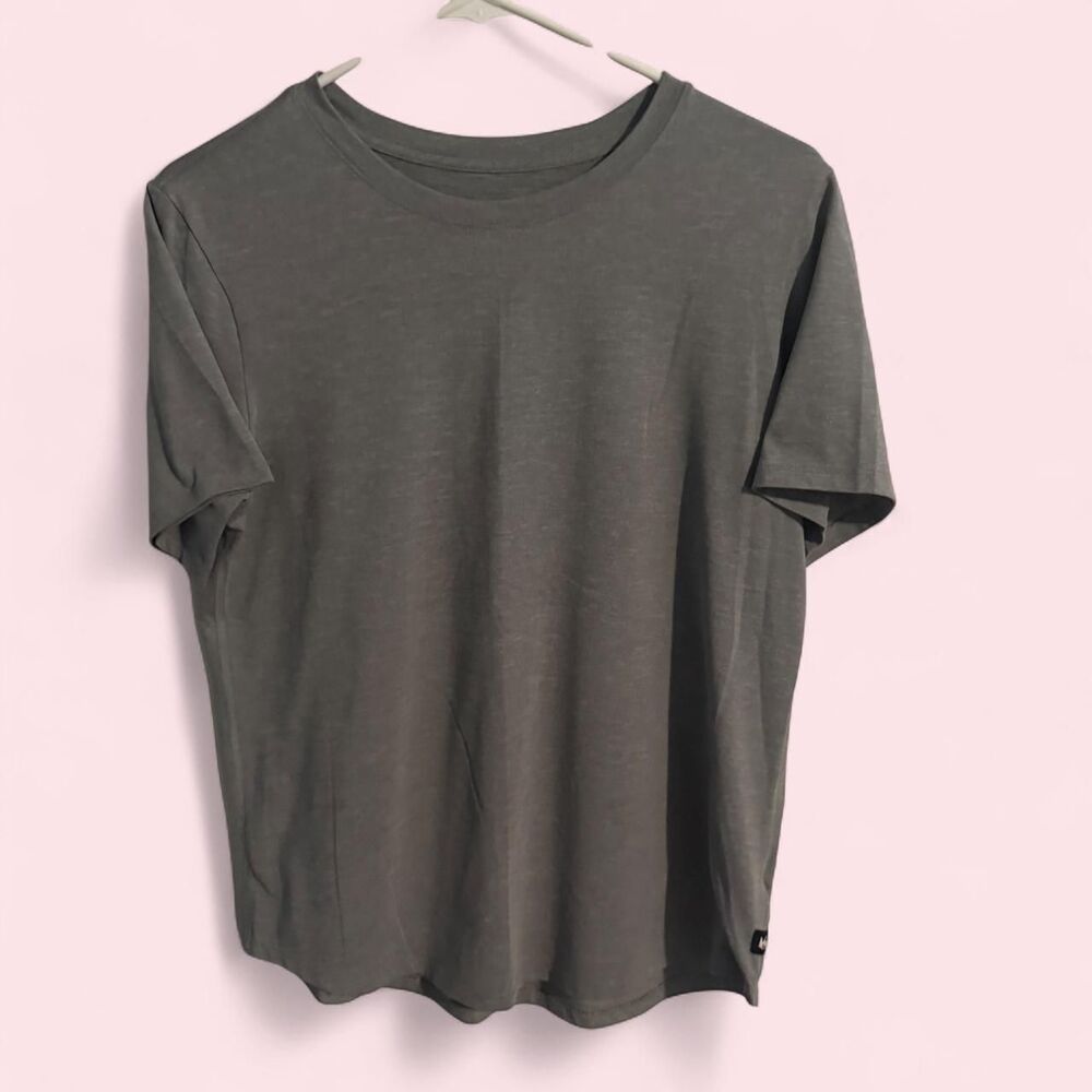 REI activewear womens M gray heathered athletic short sleeve hiking t-shirt